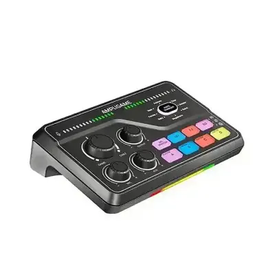 Fifine AmpliGame SC8 USB audio mixer with XLR/headset/optical...